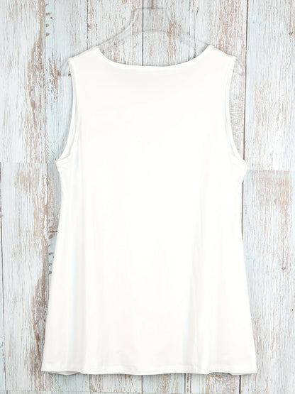 Plus Size Simple Solid Tank Top Casual Crew Neck Sleeveless Tank Top For Summer Women's Plus Size Clothing