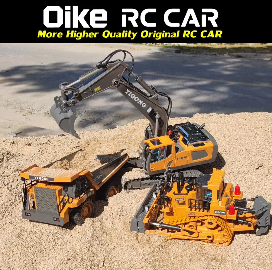 Oike 4WD Radiostyrd Grävmaskin Dumpare Bulldozer RC-bil