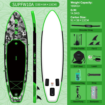FunWater uppblåsbart SUP-bräde med tillbehör – flera storlekar