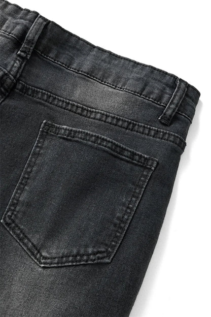 Flare Pants Jeans for Women Vintage Denims Stretch Mid Waist Washed Distressed Pockets Boot Cut 2025 Streetwear Skinny Trousers