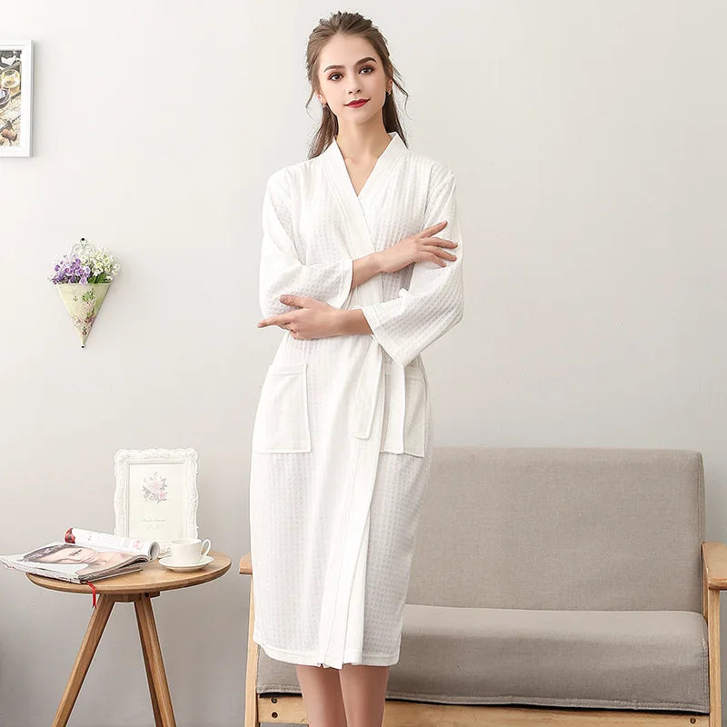 Unisex Kimono Badrock Lång – Lätt Mjuk Sommar & Höst Loungewear, 17 Färger M–3XL