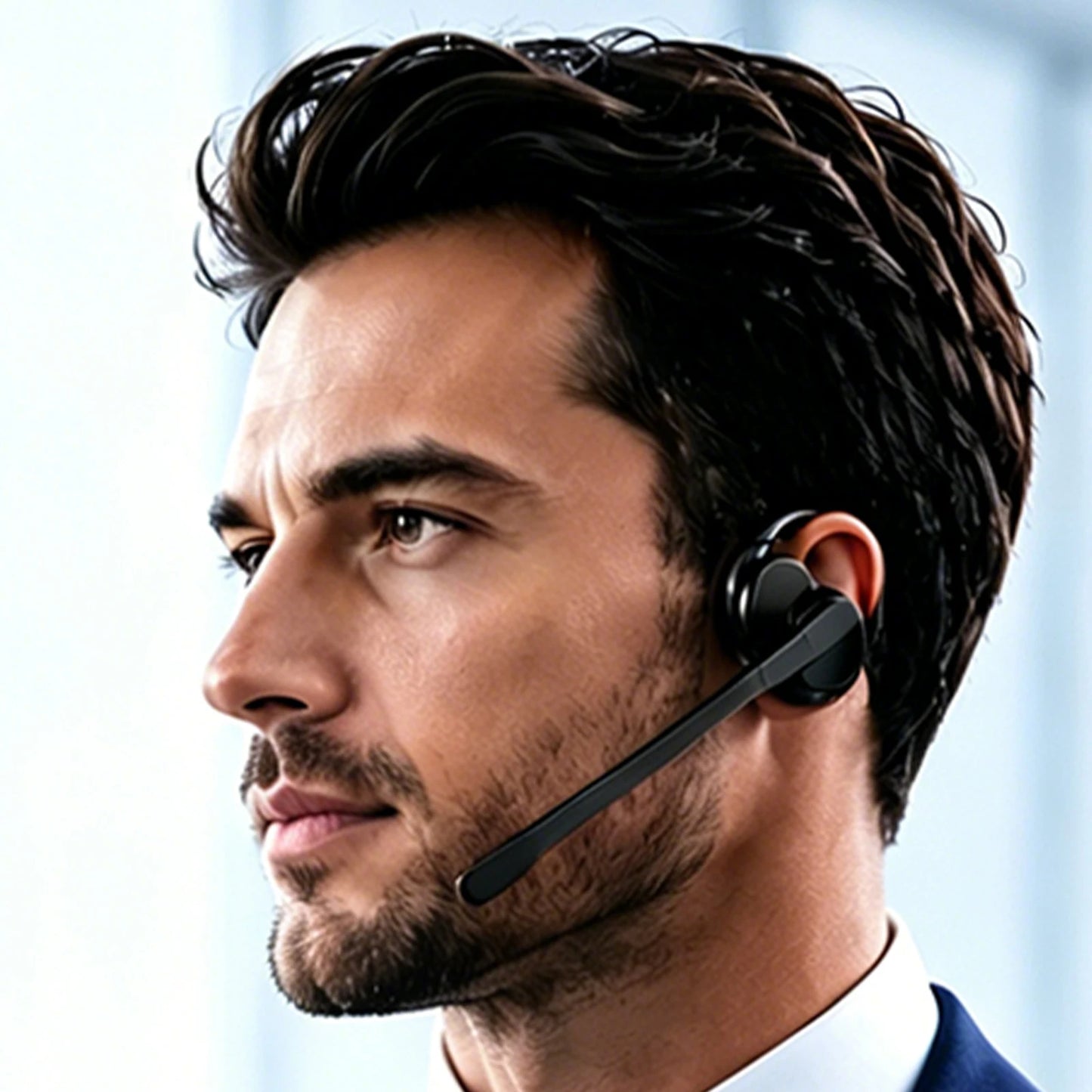 Wireless Earpiece with USB Dongle Noise Cancelling Earpiece Sport Open Ear Single Ear BT Headset for Driver Office