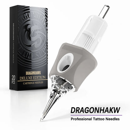 Dragonhawk Deluxe Tattoo Cartridge Needles Soft Silicone Cover 20pcsRL/M/RM Extra Smooth Precision Sharp for Most Machine Supply