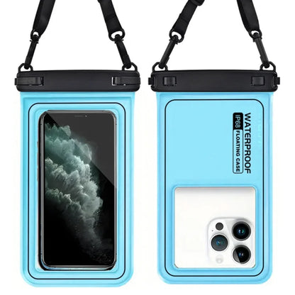 Flytande Vattentätt Mobilfodral med Crossbody-rem – Dubbelhake, Touchkänslig, 10 Färger, upp till 6,9"