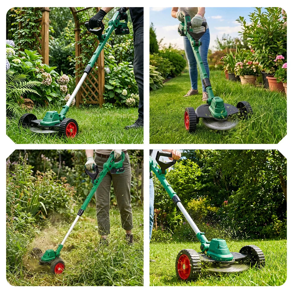 NEWBENY 3-i-1 Trådlös Borstlös Gräsklipparé Trimmer Såg 21V – Makita-kompatibel LED-display Förlängningsbar Trädgård 2026