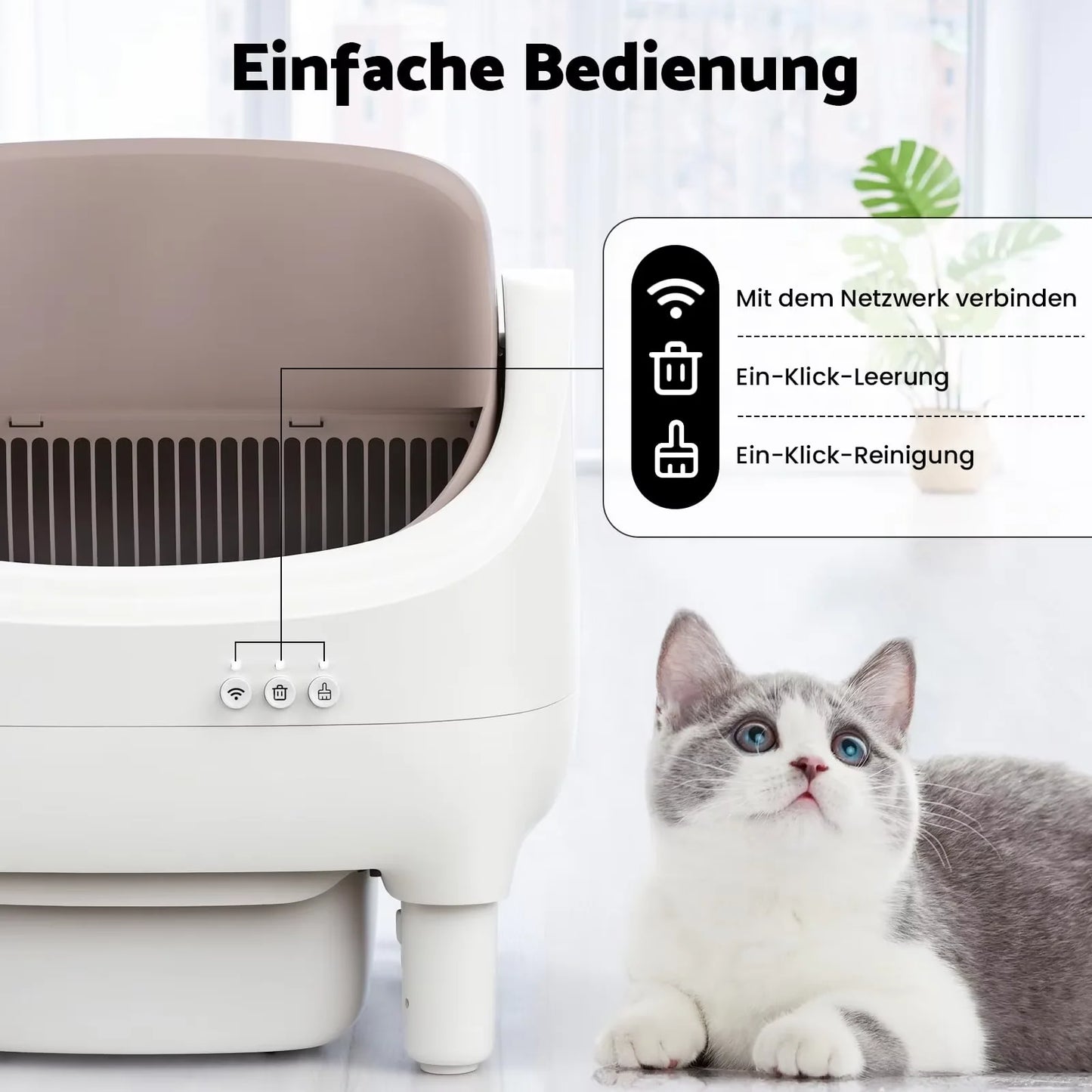 MIAOERDUO 2026 Champagne Upgrade Automatic Smart Litter Box, Smart Automatic Litter Box with Double Odor Removal, APP Control, Anti-Pinch for Multiple Cats