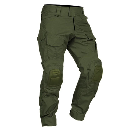 Multicam Tactical Pants +Pads Men Combat Trousers Work Camo Hunting Clothes Multi-pocket Breathable Wear-resisting Cargo Pants
