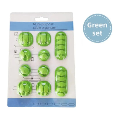 10-pack kabelhållare i silikon – flexibel kabelorganisering