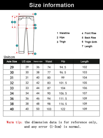 2026 New Business Men's Jeans Casual Straight Stretch Fashion Classic Blue Black Work Denim Pant Trousers Male  Clothing