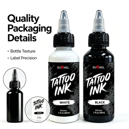 SUANGL Tattoo Ink White 60ml Colorant Black White Tattoo Ink High Quality Professional Tattoo Supplies