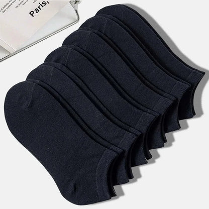 Shallow mouth invisible short socks with anti slip and anti fall features, black, white and gray basic design