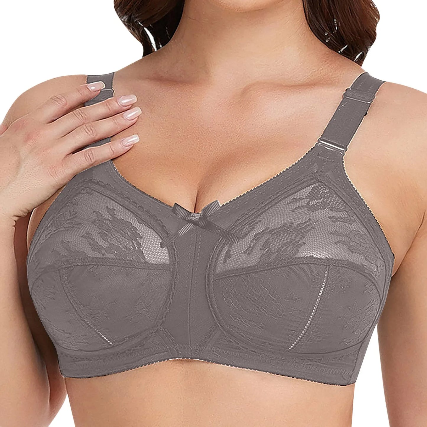 Women's Plus Size Bra Floral Lace Full Coverage Sexy No Steel Ring Bra Wrap Chest Sleeping Underwear Seamless Bras For Woman