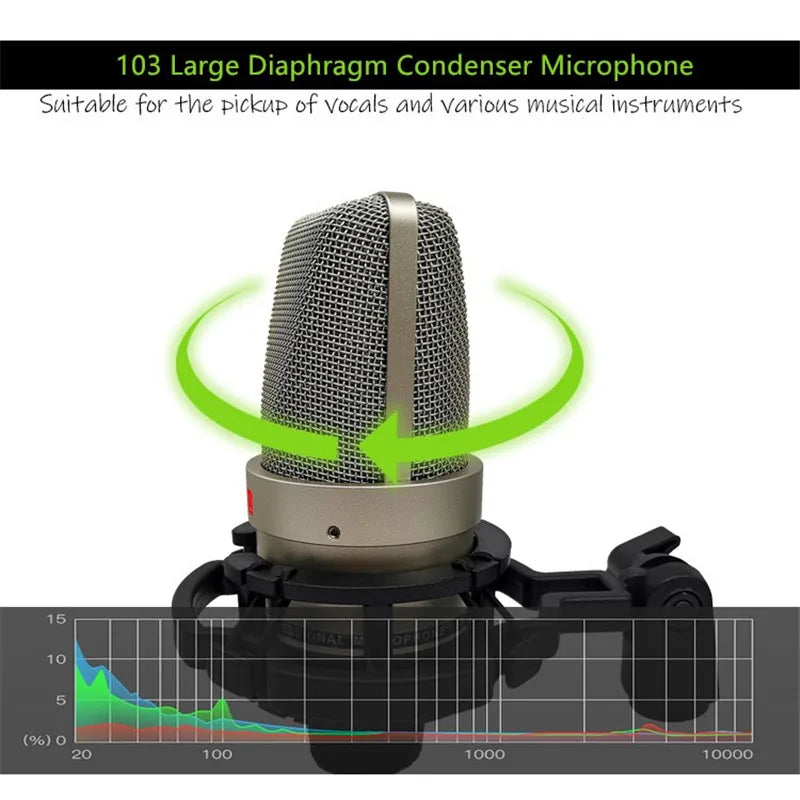 Professional Condenser Microphone Studio For PC Laptop Computer Mic Karaoke Singing Streaming Wired Mikrofon Mike Sound Microphn