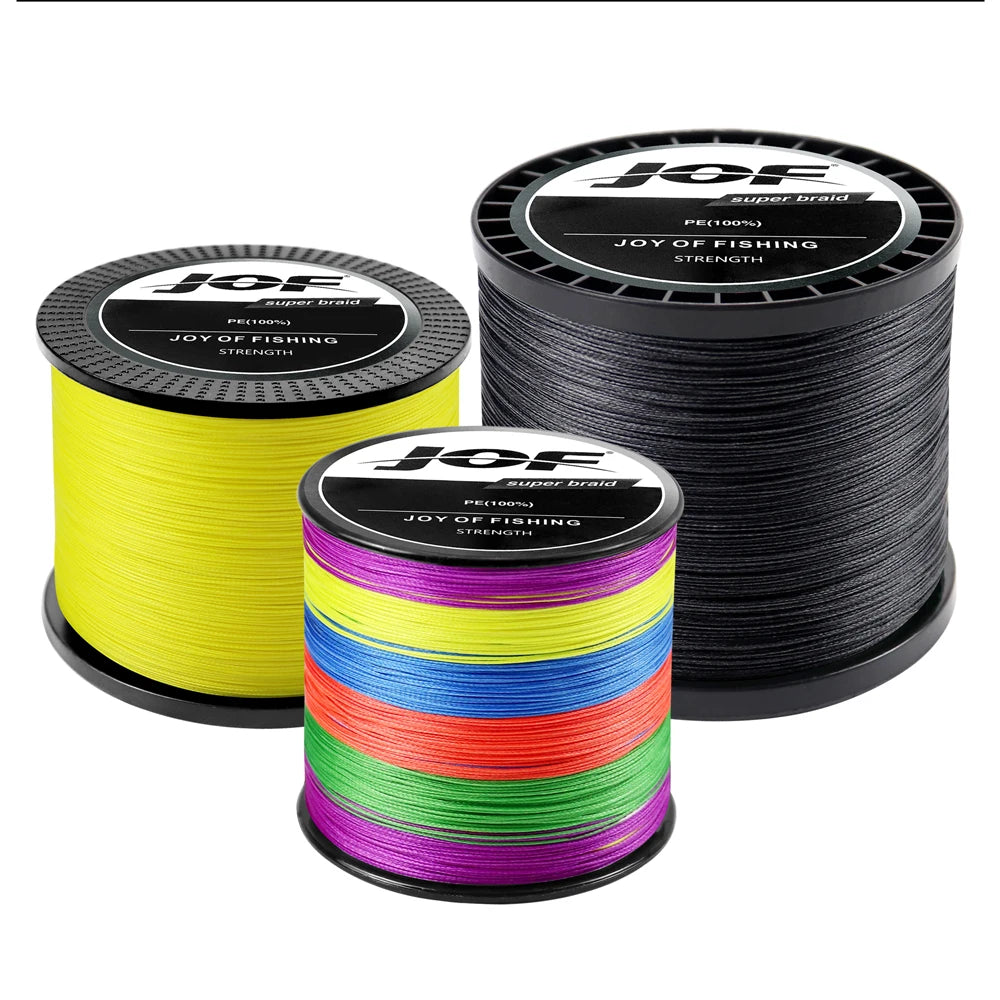 JOF 300M 500M 1000M 8 Strands 4 Strands 18-88LB PE Braided Fishing Wire Multifilament Super Strong Fishing Line Japan Multicolor