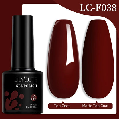 LILYCUTE 129 Colors 7ML Nail Gel Polish Nail Supplies Vernis Semi Permanent Nail Art Manicure Soak Off LED UV Gel Nail Varnishes