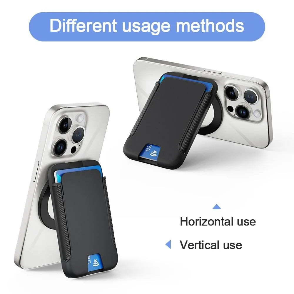 For Magsafe Wallet Magnet Phone Card Holder Foldable Anti-theft Magnetic Stand PC for iPhone 16 15 14 13 12 ProMax