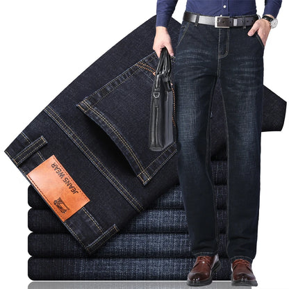 Tunna stretchiga denimjeans för män