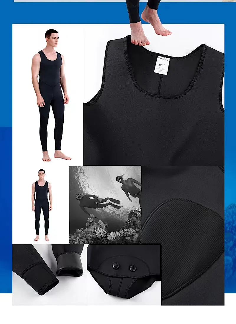 HOT 3mm Camouflage Wetsuit Long Sleeve Fission Neoprene Submersible Diving for Men Keep Warm Tops and Pants 2-pieces Sun Protect