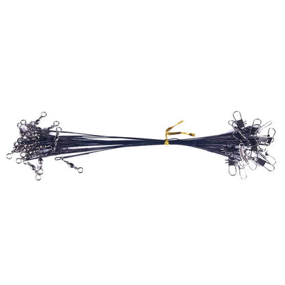 Anti Bite Steel Fishing Line Steel Wire Leader With Swivel Fishing Accessory Lead Core Leash Fishing Wire 15cm 20cm 25cm 30cm