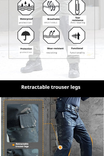 Raiders Tactical Pants Men's Summer Outdoor Work Pants with Multiple Pockets Camouflage Anti Tear Loose Casual Pants