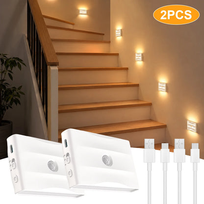 Uppladdningsbar LED-nattlampa med rörelsesensor – 2–8-pack