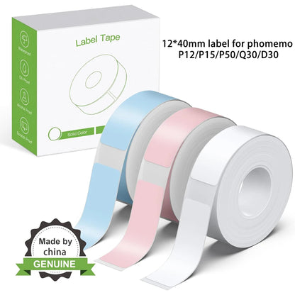 Termiska Etikettrullar Mönster & Färg – Kompatibla med Marklife P11 P12 Phomemo D30 DELI Q2 Brother – 12x40mm 14x40mm 14x50mm 2026