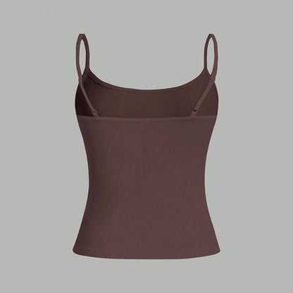 Women Tank Top Strap Slim Top for Summer Fashion Versatile Casual Breathable Micro Elastic Fabric Sleeveless Strap Top