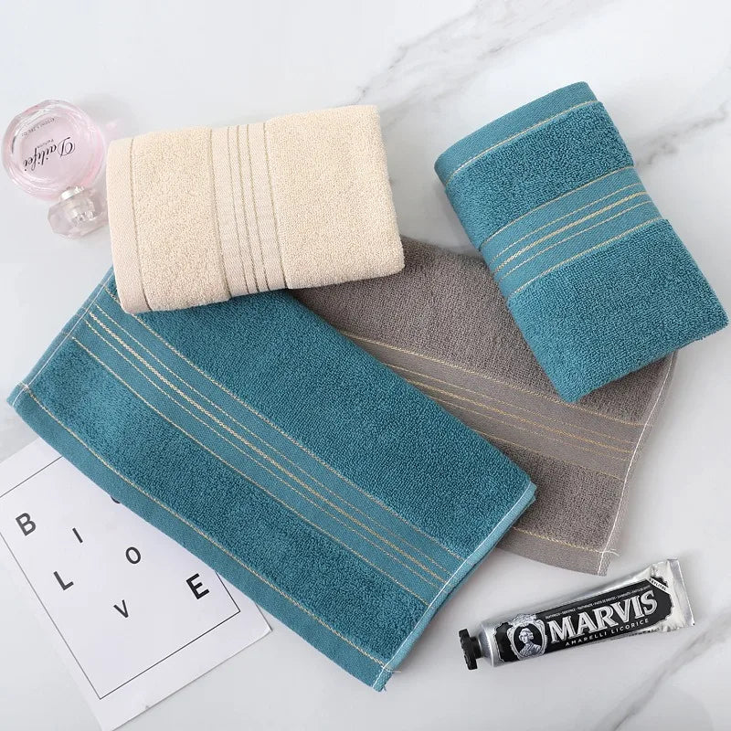 Thickened Cotton Towel with Strong Water Absorption Universal Towel for Adults and Children Solid ColorSkin Friendly Towel