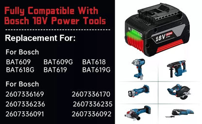 For BOSCH 18V 8.0Ah Lithium-ion Battery GBA 18V 8000mAh Professional GBA GSR GSB BAT618 BAT609 BAT619 BAT620 Power Tool Battery
