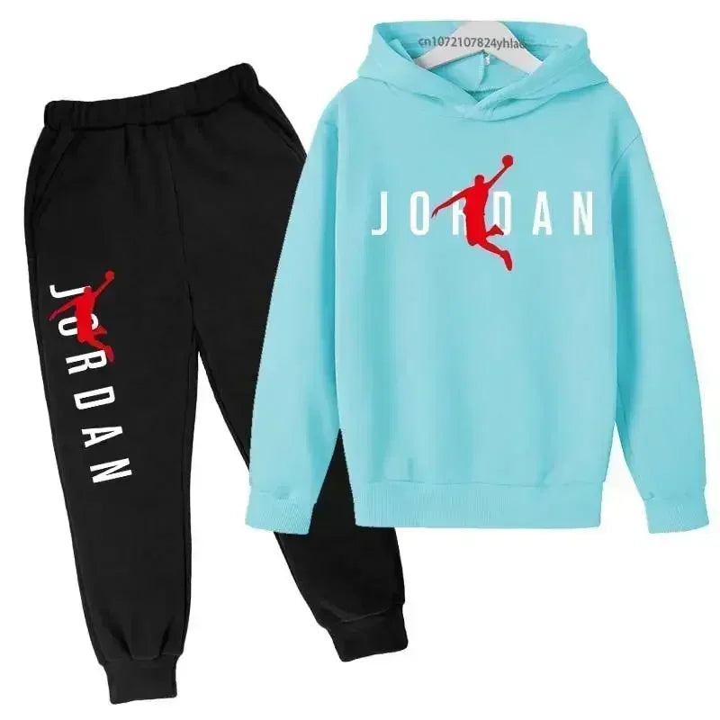 Kids Autumn Spring Trend Letter Print 2pcs Hoodie+Pants Tracksuits 3-13 Years Boys Girls Casual Outfits Children Clothes Sets