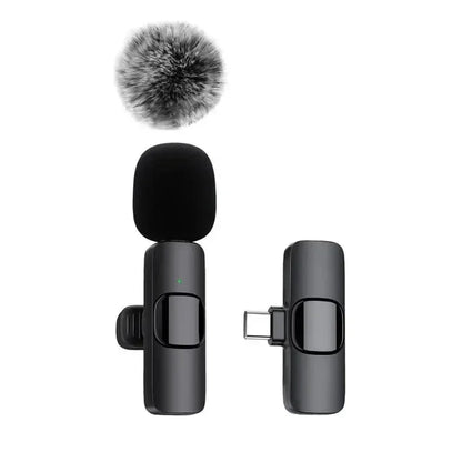Wireless Lavalier Microphone 2.4G Mini MicPortable Audio Video Recording Mini Mic for iPhone Android Live Broadcast Gaming Phone