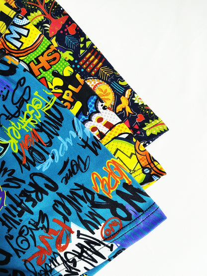 Herr Boxershorts 3-pack Polyester – Graffiti & Comic Pop Art Streetstyle, S–2XL