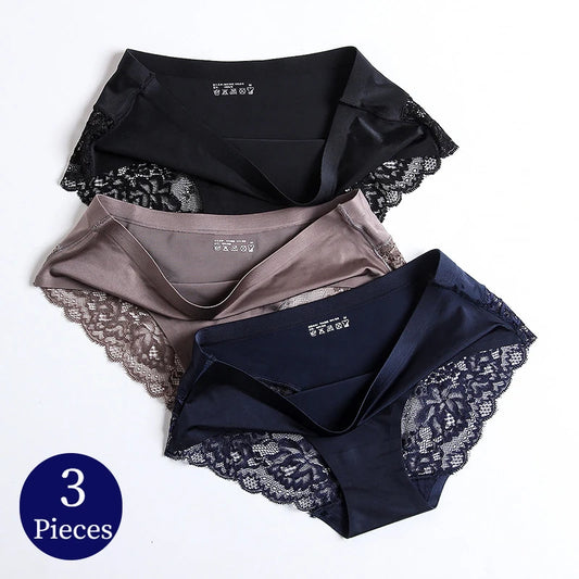 TrowBridge 3-pack Trosor i Spets och Satin - Stora Storlekar