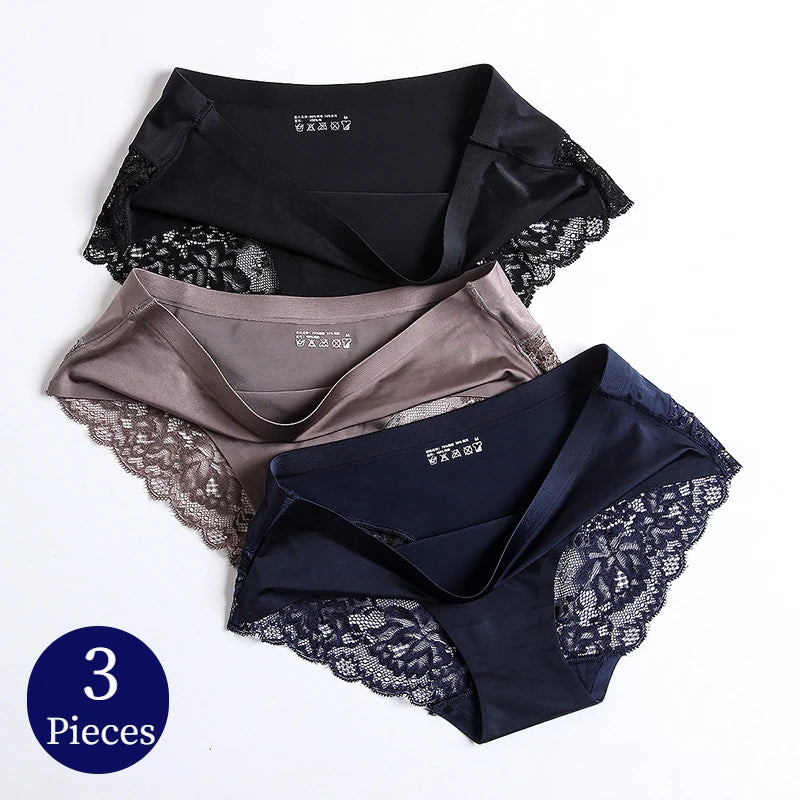 TrowBridge 3-pack Trosor i Spets och Satin - Stora Storlekar