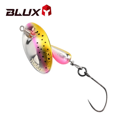 BLUX AR-S Rotating Spinner Metal Lure 2.1g/3.5g Single Hook Artificial Bait Copper Blade Spoon Stream Area Trout Fishing Lure