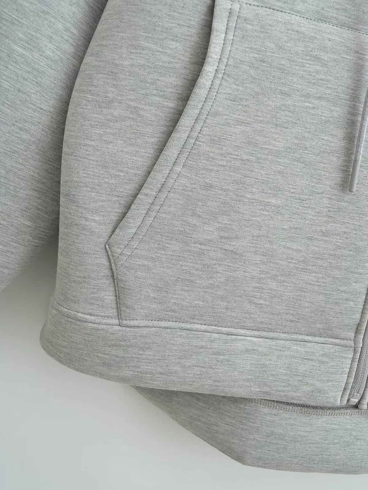 HH Autumn Winter Women's Zipper Hoodie Coat High Street Double Pockets Oversize Jakcet Loose Sweatshirts Outerwear Top