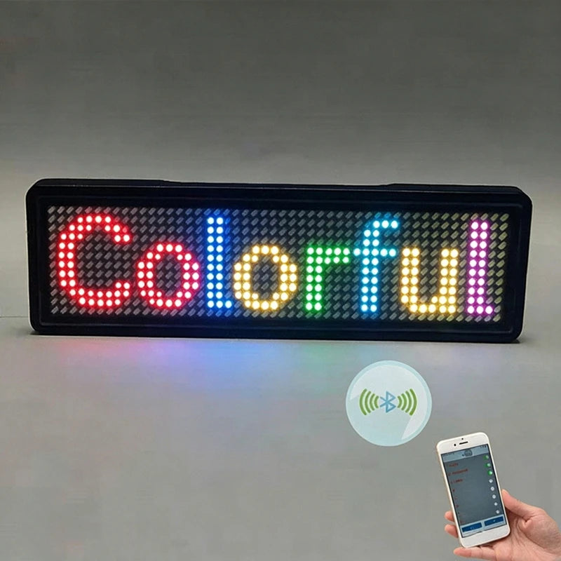 Bluetooth LED Module Name Badge DIY Programmable Scrolling Message Board Mini LED Display HD DIY Electronic Kit