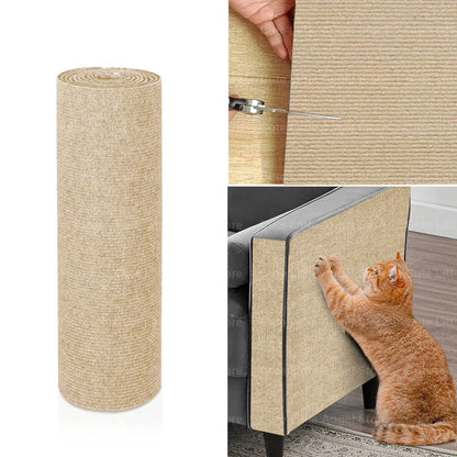 40x300cm Cat Scratcher Sofa Protector Cats Scratcher Pad Board Protection Trimmable Self-adhesive Carpet DIY Cat Scratch Mat