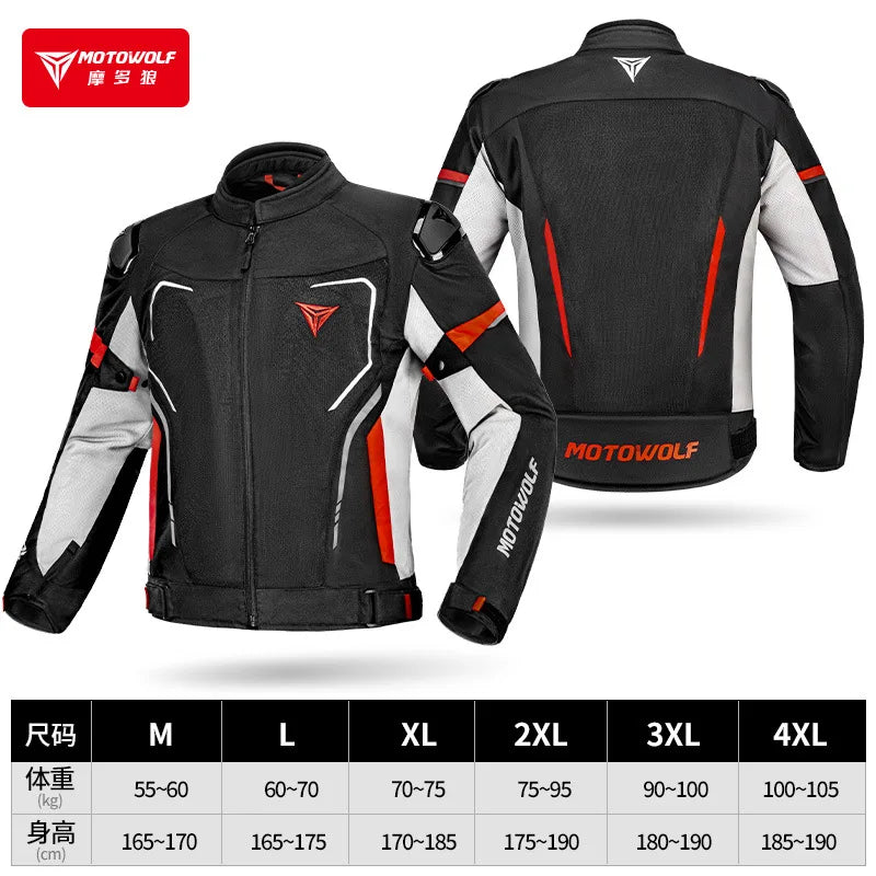 Motorcycle Jacket Summer Breathable Moto Riding Jacket Wear-resistant Motorbike Jacket Detachable protective equipment