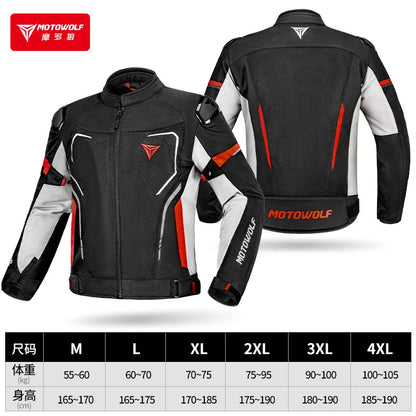 Motorcycle Jacket Summer Breathable Moto Riding Jacket Wear-resistant Motorbike Jacket Detachable protective equipment