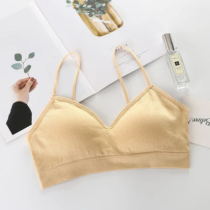 Women Non Wired Bras Seamless Bras Sports Bra Gym Running Push Up Bralette Padded Vest Elastic Brassiere Women Gym Bra Top