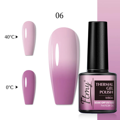 Color Changing Gel Nail Polish, Temperature-Sensitive, 7ml, Lead-Free, No Fragrance, Nail Art Manicure Gel Polish For Salon Use