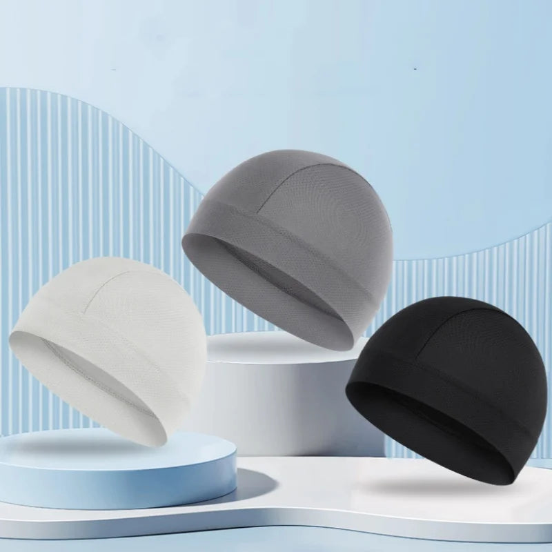 Men Women Quick Dry Breathable Mesh Skull Beanie Cap Sweat Absorbent Sports Cap Under Helmet Liner Moisture Wicking Cycling Hat