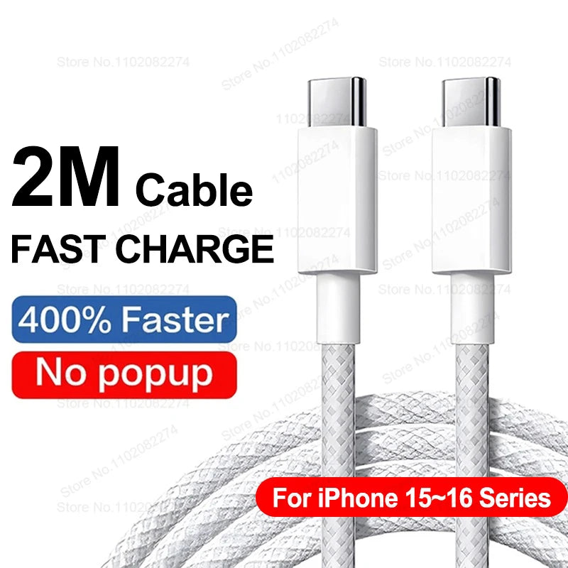 PD 20W/40W Snabbladdare för iPhone och USB-C-kablar – Kompatibel med iPhone 11–16 Pro Max
