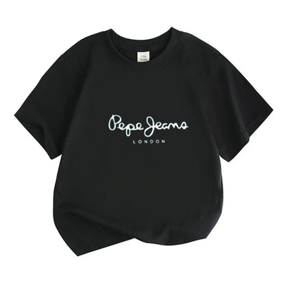 Children Clothes Brand Letters Print T-shirt 3-12Yrs Boys Girls Short-sleeved Top+Shorts Casual Fashion Sports Set Clothing