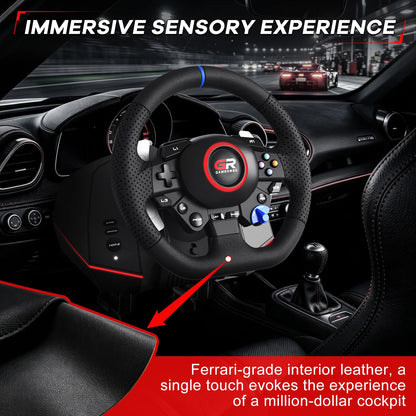 Racing Wheel Simulator For PS5/PS4/PC RGB Gaming Steering Wheel 270°&900° Volante Adjustment Macro Hall 3-Pedal Gear Lever Set