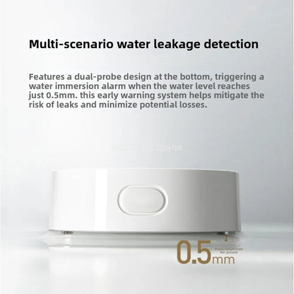 Xiaomi Water Leak Sensor 2 Bluetooth 5.2 Water Immersion Detector Soaking Sound and Light Alarm Remote Control with Mi Home APP
