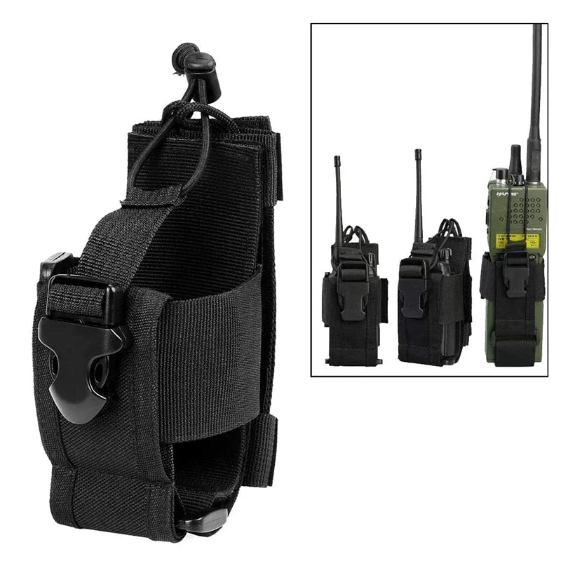 Justerbar radioficka med MOLLE-fäste för walkie-talkie