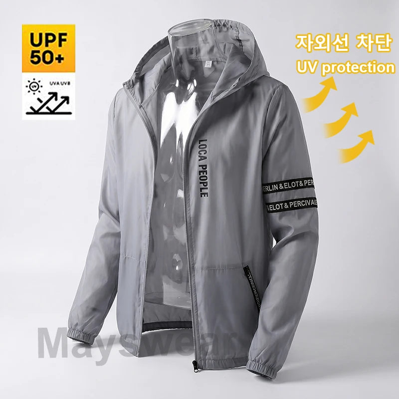 UPF50+ Sommarvindjacka Herr – Tunn, Vattentålig & Snabbtorkande med Huva, M–5XL