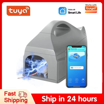 Tuya WiFi Smart Elektrisk Råttfälla 6000V Högspänning Gnagare Mördar Återanvändbar Anti-Rymnings Musfälla Fungerar Med Smartlife APP